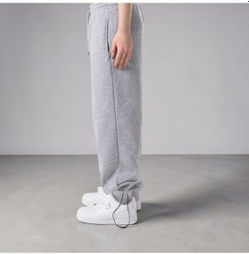 Resim Baggy Eşofman Altı Gri Melanj Unisex Bay/ Gri 