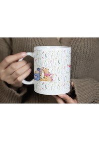 Resim Winnie The Pooh Tasarım Basit Hayat Temalı Kupa Bardak Huzurlu Günler, Minimalist Hediye Bardak Beyaz 