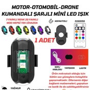 Resim Kumandalı Çakarlı Şarjlı 7 Renk Ve 20 Modlu Mini Led Işık Drone M 