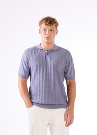 Resim Dufy İndigo Fitilli Erkek Triko - Slim Fit Indigo 
