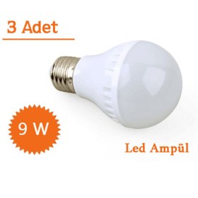Resim FırsatVar Ev Tipi Tasarruflu 9W Led Ampul Aydınlatma 3 Adet Set 