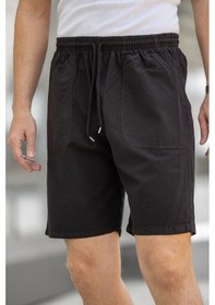 Resim Kite Regular Fit Cepli Kapri Şort - Siyah Siyah 