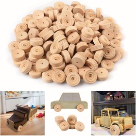 Resim 20 adet Ahşap Tekerlek, 3.0 Cm, 0.36cm Delikli Tekerlekler, DIY Ahşap El Sanatları Projeleri ve Kamyon, Araba Modelleri için Mükemmel Tekerlekler 