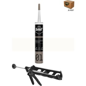 Resim Selsil Ga Silikon 280 Gr. Şeffaf 25 Adet , Plastik Tabanca Şeffaf 
