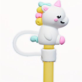 Resim 1 adet Karikatür Hayvan Silikon Çayır Üst, Yeniden Kullanılabilir Unicorn Aslan Kedi Ayı Kurbağa Toz Kapağı, Splash-Proof Çayır Aksesuarı Noel, Cadılar Bayramı, Paskalya, Hanuka, Şükran Günü için 