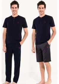Resim U.S. Polo Assn. U.s Polo Assn. 12005 Erkek 3'lü Pijama Takım -lacivert Lacivert 