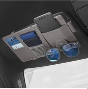 Resim Ranyeek Araç Günlükçesi Depolama Organizörü, Pu Deri Güneş Koruyucu Çantası, Çoklu Cep Telefonu Gözlük Kart Tutucu, Araç İç Ekipmanı 