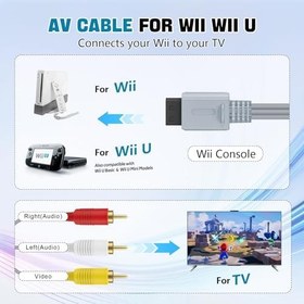 Resim Wii Wii U için AV Kablosu, Nintendo Wii ve Wii U için Wii av Kablosu,Nintendo Wii U/Wii için Kompozit Ses Video TV Konektörü Kablosu Kablosu 