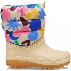 Resim Crocs Classic Neopuff Geo Shapes Boot K Çocuk Çizmesi - Bej / Multi Bej 