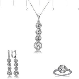 Resim Gümüş Sıralı Dört Taş Set 