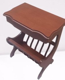 Resim BENGİ TİCARET Gazete 18072 Sehpa Model Kayın MDF tabla Ceviz Boya Tutmalık Kutu sevk El yapım 