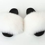 Resim FOLOBE Kadın Suni Kürk Terlik Açık Parmak Suni Kürk Terlik Kız Kabarık Kaydıraklar Dış Mekan, Sp03 S, 3/4 UK 