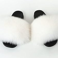 Resim FOLOBE Kadın Suni Kürk Terlik Açık Parmak Suni Kürk Terlik Kız Kabarık Kaydıraklar Dış Mekan, Sp03 S, 3/4 UK 