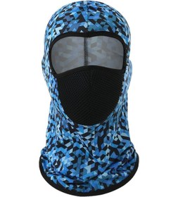 Resim Butu Nefes Alabilir Örgü Açık Hava Aktiviteleri İçin Güneş Koruma Boyun Körüğü Kamuflaj Safir 