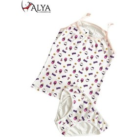 Resim Alya Underwear Kız Çocuk Baskılı Ip Askılı Atlet Ve Slip Takımı Dondurma Baskılı 