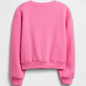 Resim Gap Kız Çocuk Oversize Sweatshirt Grafik Desen Pembe - 12 Yaş 