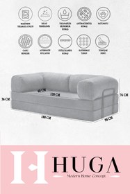 Resim Huga Metal Legoom Kanepe - Fitilli Kadife Yıkanır Silinir Pratik Yer Yatağı Pati Dostu - Antrasit 
