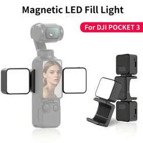 Resim DJI Pocket 3 Spor Kamerası, Ayarlanabilir LED Çift Renk Sıcaklığı 2500K ila 6000K arasında değişen Mini Manyetik Fotoğrafçılık Doldurma Işığı ile Donatılmıştır. Dahili Lityum Bataryası USB ile Şarj Edilebilir, Günlük Kayıt, Vlogging, Yiyecek Fotoğrafçılığı, Gece Portreleri, Selfiler ve Daha Fazlası için Uygundur. 