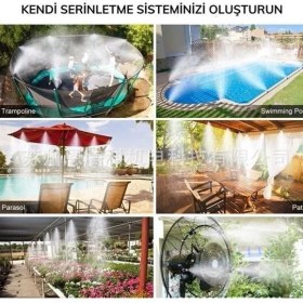 Resim E-Woman 10 Metre Kendin Yap Balkon Veranda Çardak Kamelya Sulama Serinletme ve Nemlendirme Sistemi ( Lisinya ) 