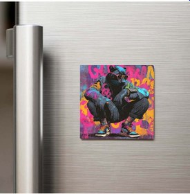 Resim Panther - Panter - Güneş Gözlüklü Style - Buzdolap Magneti 