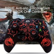 Resim BRHE Xbox One için Silikon Kontrol Cildi, Kaymaz Koruyucu Kapak Radyum Oyma Teknolojisi ile, Havalı Çin Ejderha Tasarımı, 2 Başparmak Tutma Kapakları Dahil, Yumuşak Kabuk Aksesuar Seti 