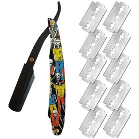 Resim Yifomall Vintage Düz Tıraş Bıçağı Erkekler İçin Manuel Tıraş Bıçağı Katlanır Tıraş Bıçağı Gelenekse Tıraş Makinesi 