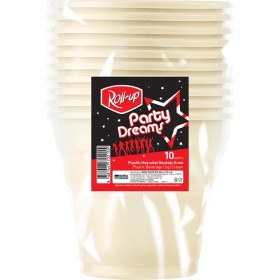 Resim Roll-Up Party Dreams Meşrubat Bardağı Krem 10'lu 4 Adet 