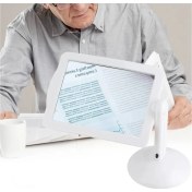 Resim Hombey 3x Büyütme Led Işıklı Masaüstü Büyüteç, 360 Derece Döner Standlı, Genç Ve Yaşlılar İçin Okuma Yardımı Aracı Pil Dahil Gümüş 
