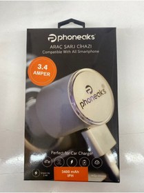 Resim Phoneaks Hızlı Araç Şarj Cihazı 3.4a (ıos &andorid) 