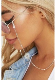 Resim Kadın Gözlük Zinciri Chic Minik Toplu Gümüş Rengi Silver Gümüş 