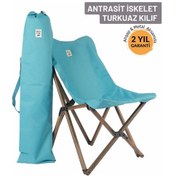Resim Bag The Joy Ahşap Antrasit İskelet - Turkuaz Kılıf Sandalye Turkuaz 