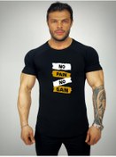 Resim Black İstanbul No Pain No Gain Baskılı Fitness T-shirt 