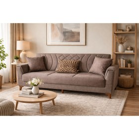 Resim Öztürk Mobilya Design Pelona 3'lü Kanepe Salon, Oturma Odası, Yataklı Bazalı, Üçlü Kanepe 
