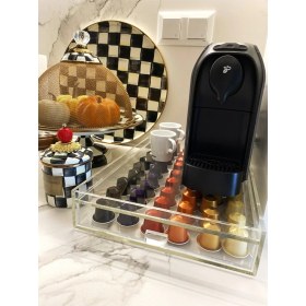 Resim Şeffaf Pleksi Kapsül Kahve Standı 