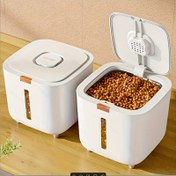 Resim Sızdırmaz Pet Yem Depolama Kabı ile Flip Kapak - BPA Free Plastik, 4.99kg/9.98kg Seçenekleri, Dikdörtgen, Büyük Kapasiteli Köpek ve Kedi Kuru Yem Dağıtıcı - Kolay Temizlenebilir, Dayanıklı Mühür Yemleri Taze Tutuyor 