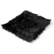 Resim Dianziye Kuru Kışlı Otomobil Koltuk Yastığı 45x45cm Siyah - Yumuşak Yünlü Sponge Dolgulu Ev Ve Araç İçin Isı Sağlar 