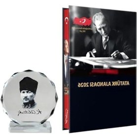 Resim 2026 Özel Tasarım Ciltli Ajanda Ve Atatürk Portresi Açık Gri 