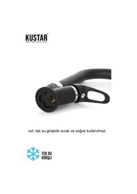 Resim Kustar Kısa Köşe Delta Borulu Tek Su Girişli Mat Siyah Mix Aç Kapa Musluk Lavabo 