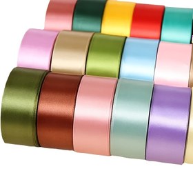 Resim Moda Aksesuarları, Çeşitli Renklerde Saten Kurdele Rulosu - El İşleri, Hediyeler ve DIY Giyim için 4cm Geniş Kumaş Bant - Pürüzsüz, Parlak Bitişli Çoklu Tonlarda, El İşleri için Kurdele 