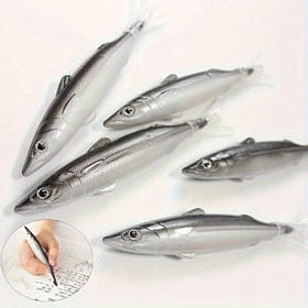 Resim 1 Adet Göz Alıcı Balık Şeklinde Tükenmez Kalem - Okul, Ofis ve Parti Hediyeleri İçin Mükemmel - Benzersiz Okyanus Temalı Kırtasiye Hediyesi, Yaratıcı Öğrenci Hediyesi 