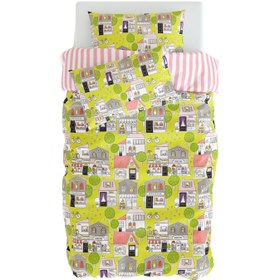 Resim Neighbors Çift Taraflı Pamuk Saten Çok Renkli Çocuk Nevresim Seti 140x200cm 
