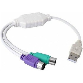 Resim Kablolu Usb To Ps2 Çevirici Klavye Mouse Yuvarlak Uç Usb Çeviric 