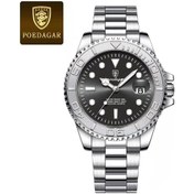 Resim Poedagar Lüks Erkek Kol Saati Işıklı Su Geçirmez Tarih Erkek Saati Paslanmaz Çelik Erkek Quartz Saatler Günlük Erkek Saati Gümüş - Siyah 