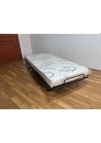 Resim Bademli Mobilya Metal Katlanır Karyola + Yatak 90x190 Tekerlekli 