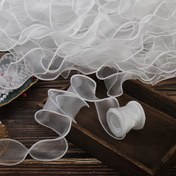 Resim 1 Rulo 8.23 Metrelik Zarif Balık Kuyruğu Fileli Bandı, 1.57 İnç Genişlikte - DIY El Sanatları, El Yapımı Düğün Dekorasyonları, Hediye Paketleme, Bouquet ve Ambalaj İçin Polyester Bandı Temelleri, Çiçek Bouquetleri İçin Bandı 