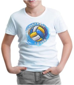 Resim Voleybol Aşkı Beyaz Çocuk Tshirt 