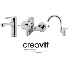 Resim Creavit Vega Lavabo+evye+banyo Batarya Seti Vg1840+vg2840+vg8640 5 Yıl Garanti 