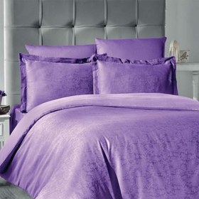Resim Maxstyle Jakarlı Saten Reyka Lila Double Nevresim Takımı 