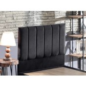 Resim Piano Lite Tek Kişilik Yatak Başlığı - 100 cm Siyah Kumaş Başlık 