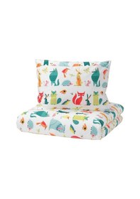 Resim Tek Kişilik Çocuk Nevresim Takımı Çok Renkli,Hayvan Baskılı-150x200/Çarşafsız 